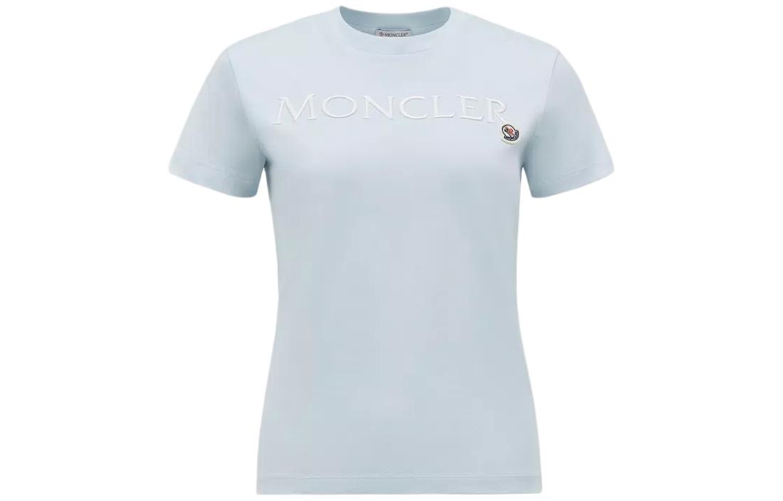 Order (W) Moncler 浅蓝色字母印花圆领常规版T恤 J10938C00006829HP70S