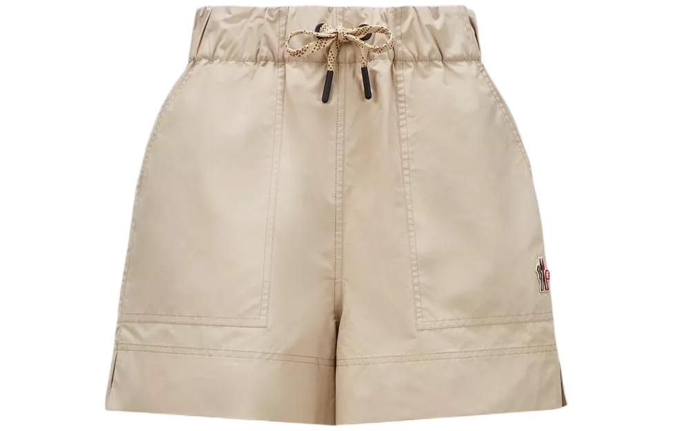 (Women) Moncler  Light Brown Logo Print Casual Drawstring Shorts. J10982B00001595M623P