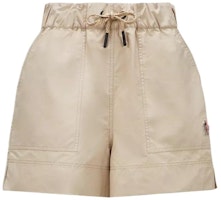 (Women) Moncler Light Brown Logo Print Casual Drawstring Shorts. J10982B00001595M623P (Women) Moncler Light Brown Logo Print Casual Drawstring Shorts. J10982B00001595M623P