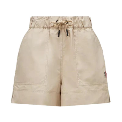 (Women) Moncler Light Brown Logo Print Casual Drawstring Shorts. J10982B00001595M623P