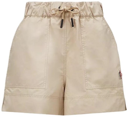 (Women) Moncler Light Brown Logo Print Casual Drawstring Shorts. J10982B00001595M623P Order (Women) Moncler Light Brown Logo Print Casual Drawstring Shorts. J10982B00001595M623P