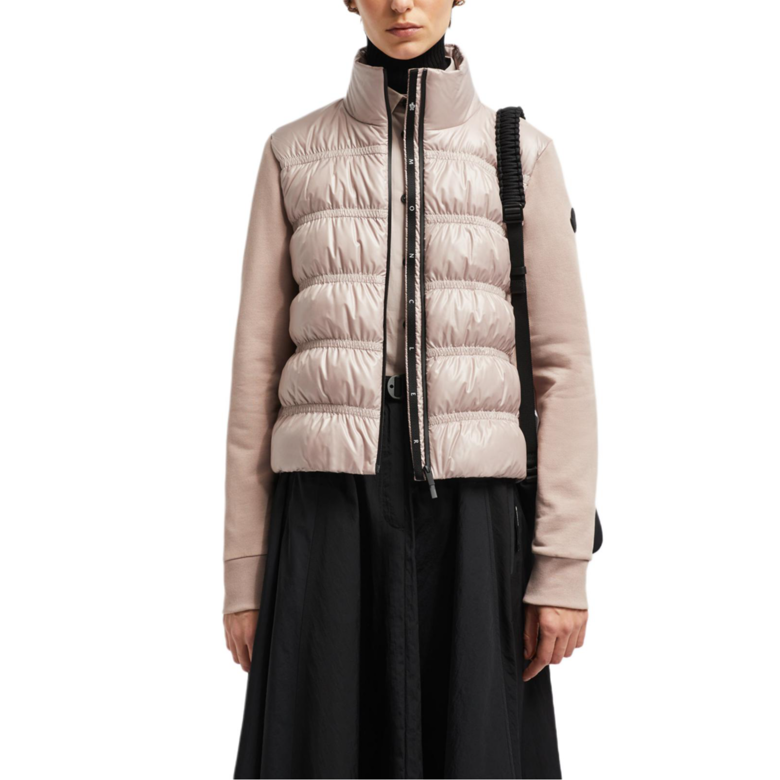 Shop (W) Moncler 淡粉色拉鍊休閒寬鬆版羽絨外套 J20938G00013809KZ51T