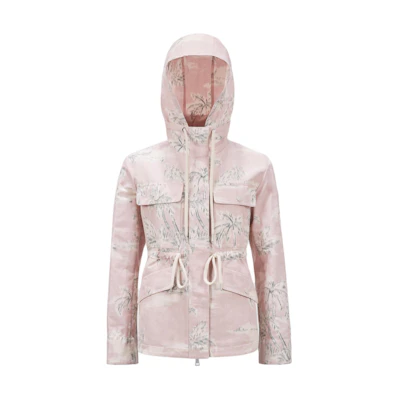 (Women) Moncler Light Pink Zip Hoodie Jacket with Jacquard Print. J10931A00094597LFF20