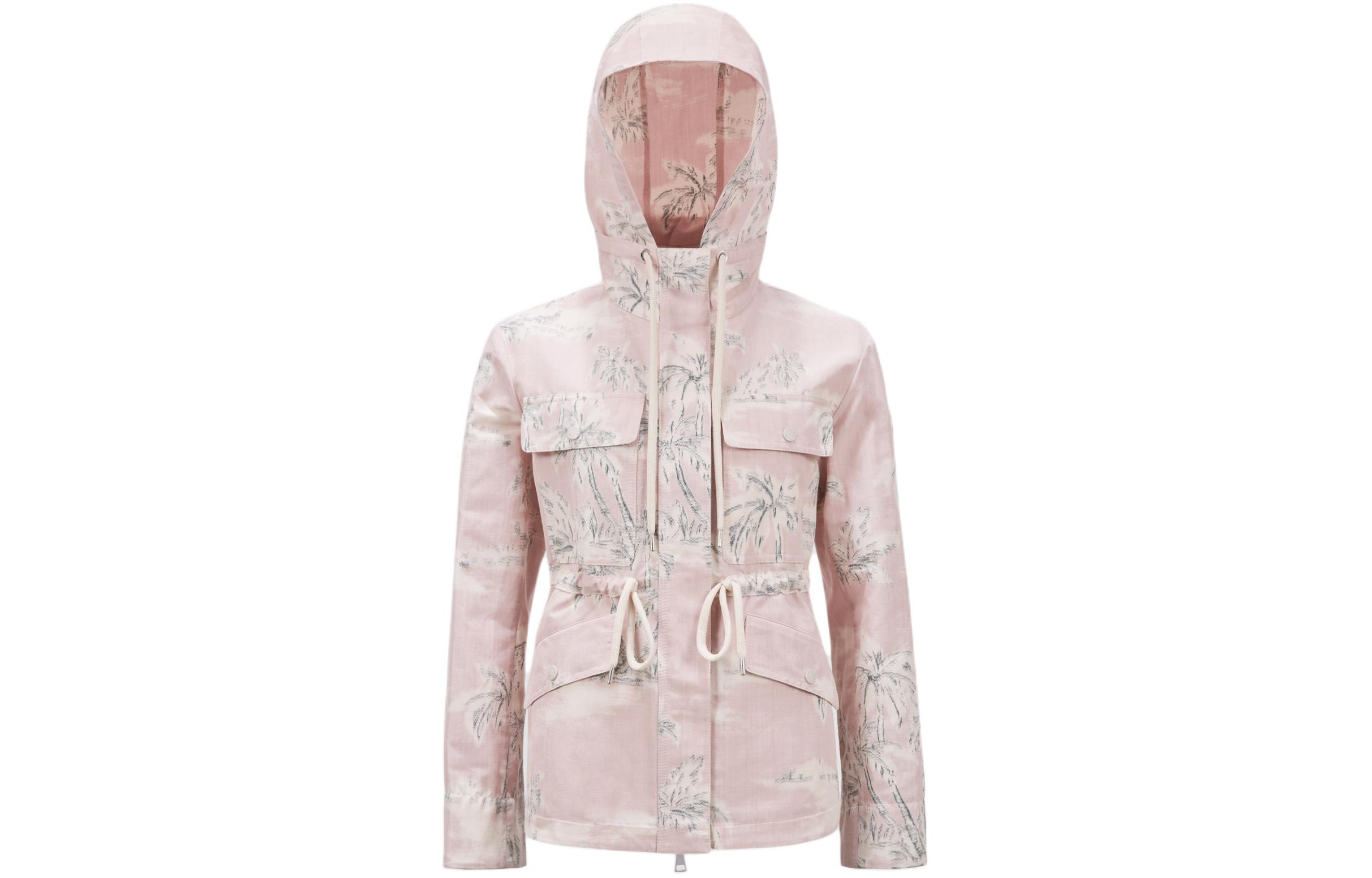 Order (Women) Moncler  Light Pink Zip Hoodie Jacket with Jacquard Print. J10931A00094597LFF20