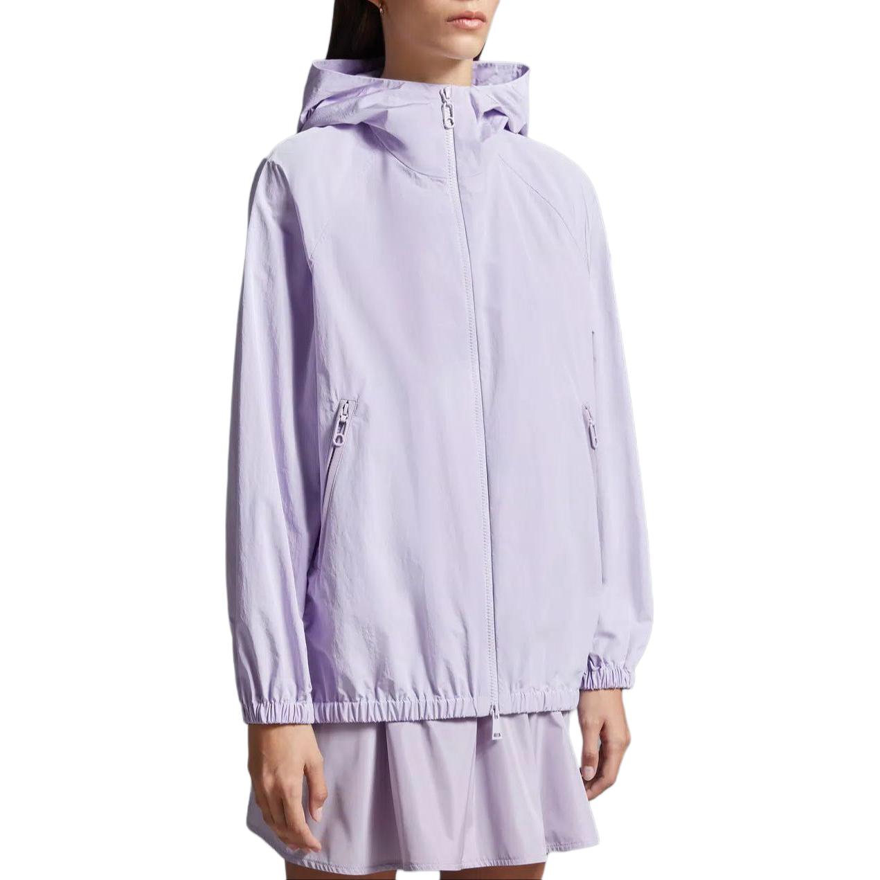 Shop (Women) Moncler  Lilac Solid Color Zip-Up Hoodie Jacket. J10931A00127597FM62E