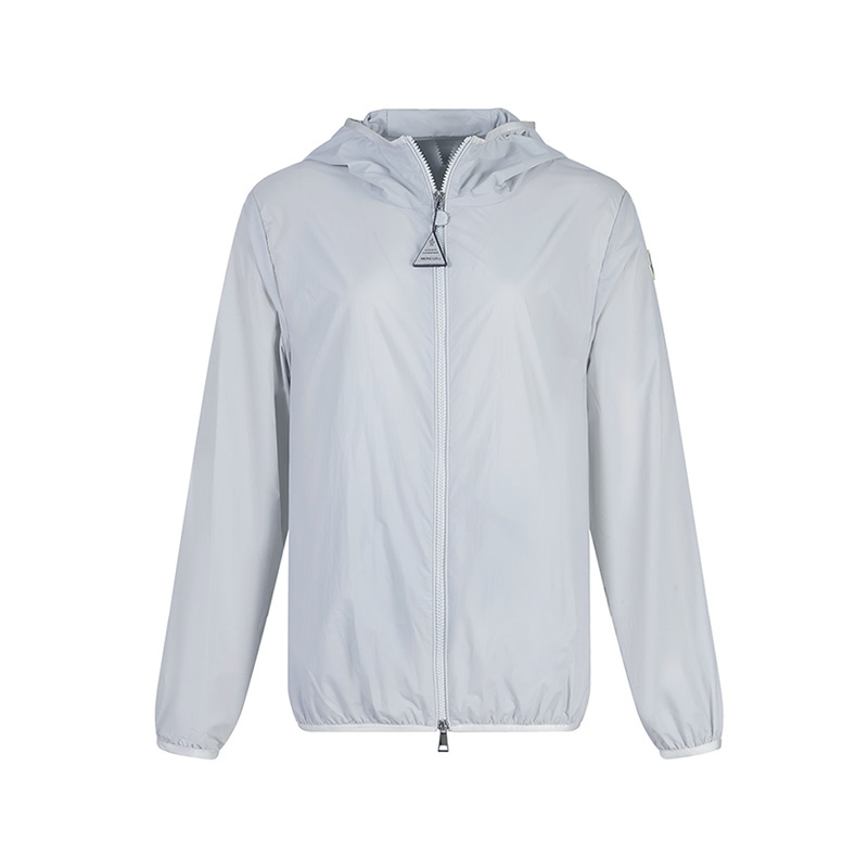 (Women) Moncler  Logo Patch Hooded Jacket Light Gray Blue Casual Outerwear J10931A00135597IC91T