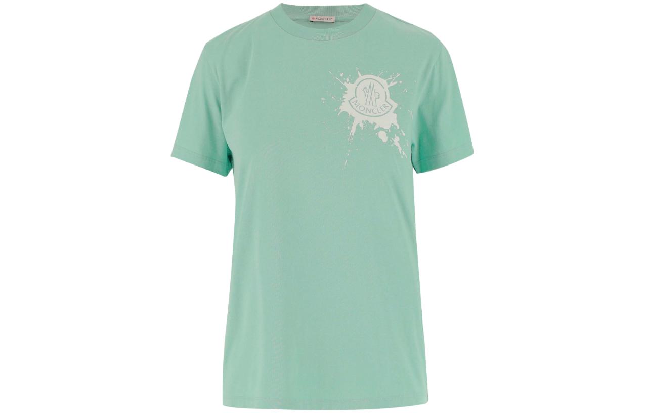 Buy (Women) Moncler  Logo Print Crewneck Short Sleeve T-Shirt 8C00016829HP80B