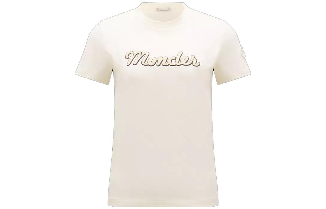 (Women) Moncler  Logo Print Crewneck T-Shirt White I20938C00011829HP034