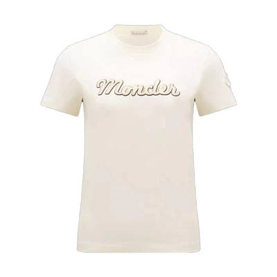 (Women) Moncler Logo Print Crewneck T-Shirt White I20938C00011829HP034
