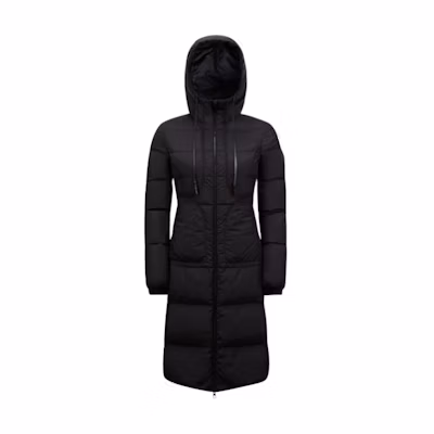 (Women) Moncler Long Down Jacket Black - Embroidered, Zip Closure, Slim Fit J20931C000355984K999