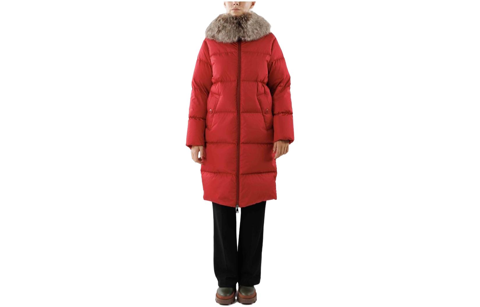 (Women) Moncler  Long Hooded Down Jacket in Solid Blush Pink. 1C0006854155462
