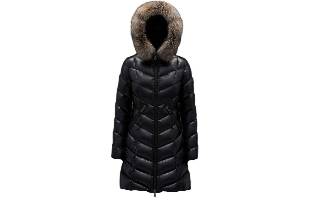 (Women) Moncler  Long Hooded Slim Fit Puffer Jacket Black I20931C00038C0065999