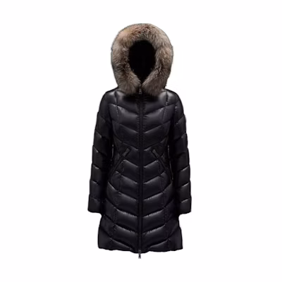 (Women) Moncler Long Hooded Slim Fit Puffer Jacket Black I20931C00038C0065999