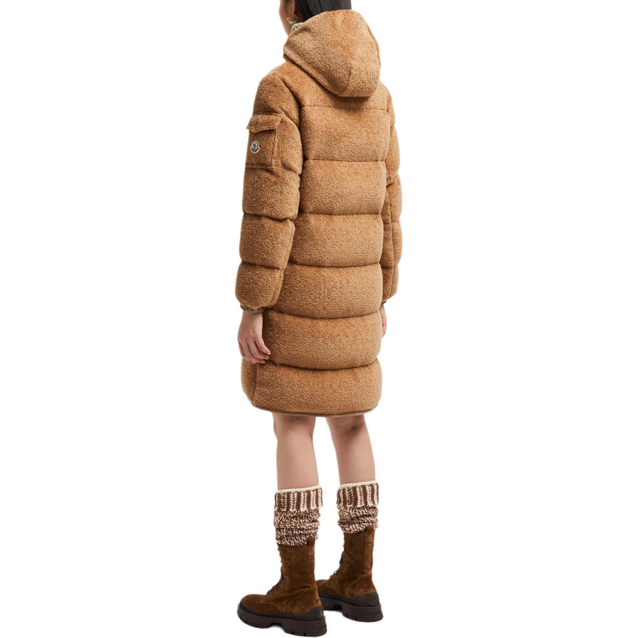 (Women) Moncler  Long Hooded Zip Puffer Jacket Beige J20931C0001689AOF26C 圖 4