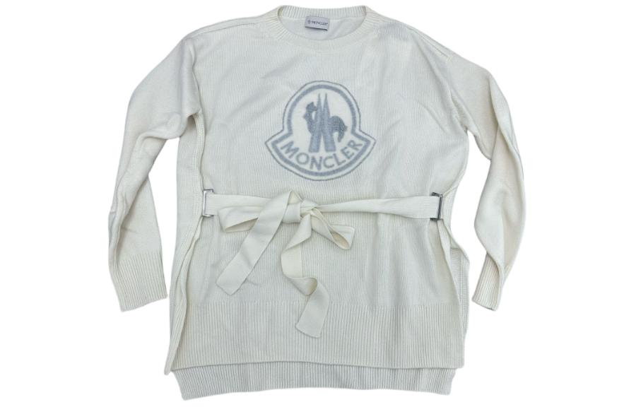 (Women) Moncler  Loose Fit Sweater with Tie Details Cream White. 209390505529489X002