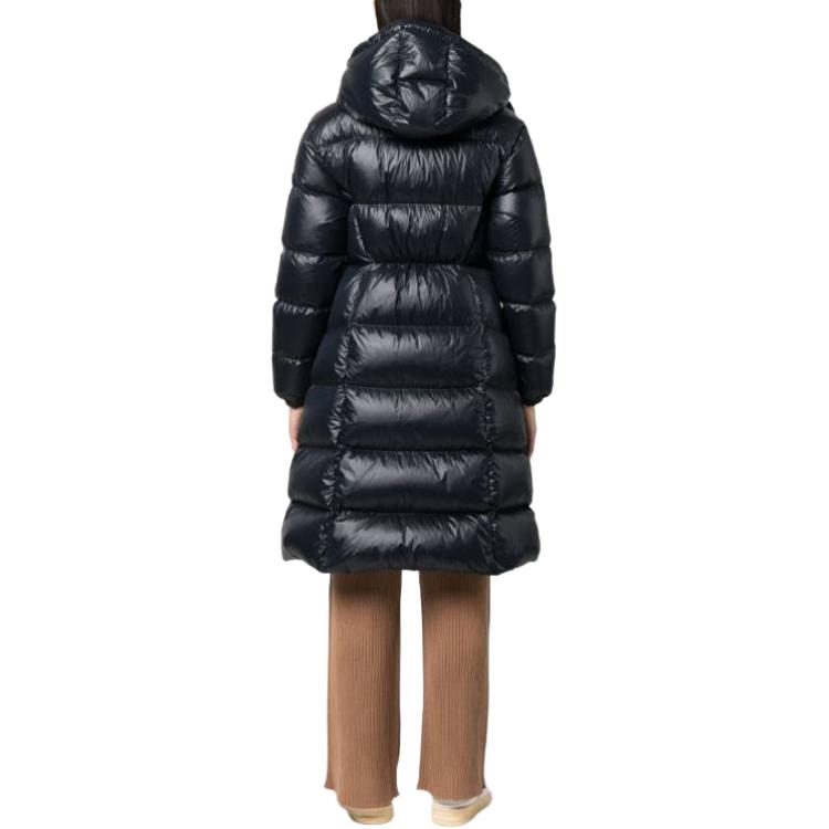 Shop (W) 蒙克莱海军蓝连帽缝线中长款羽绒服 I20931C000305972C778