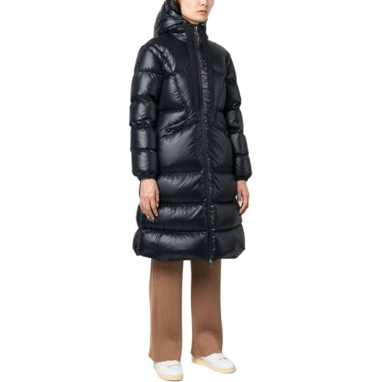 Purchase (W) 蒙克莱海军蓝连帽缝线中长款羽绒服 I20931C000305972C778