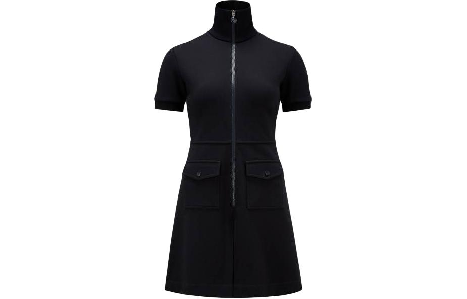 Order (Women) Moncler  Minimalist Blue Short Sleeve Zip-Up Short Dress J10938I00011899V9778