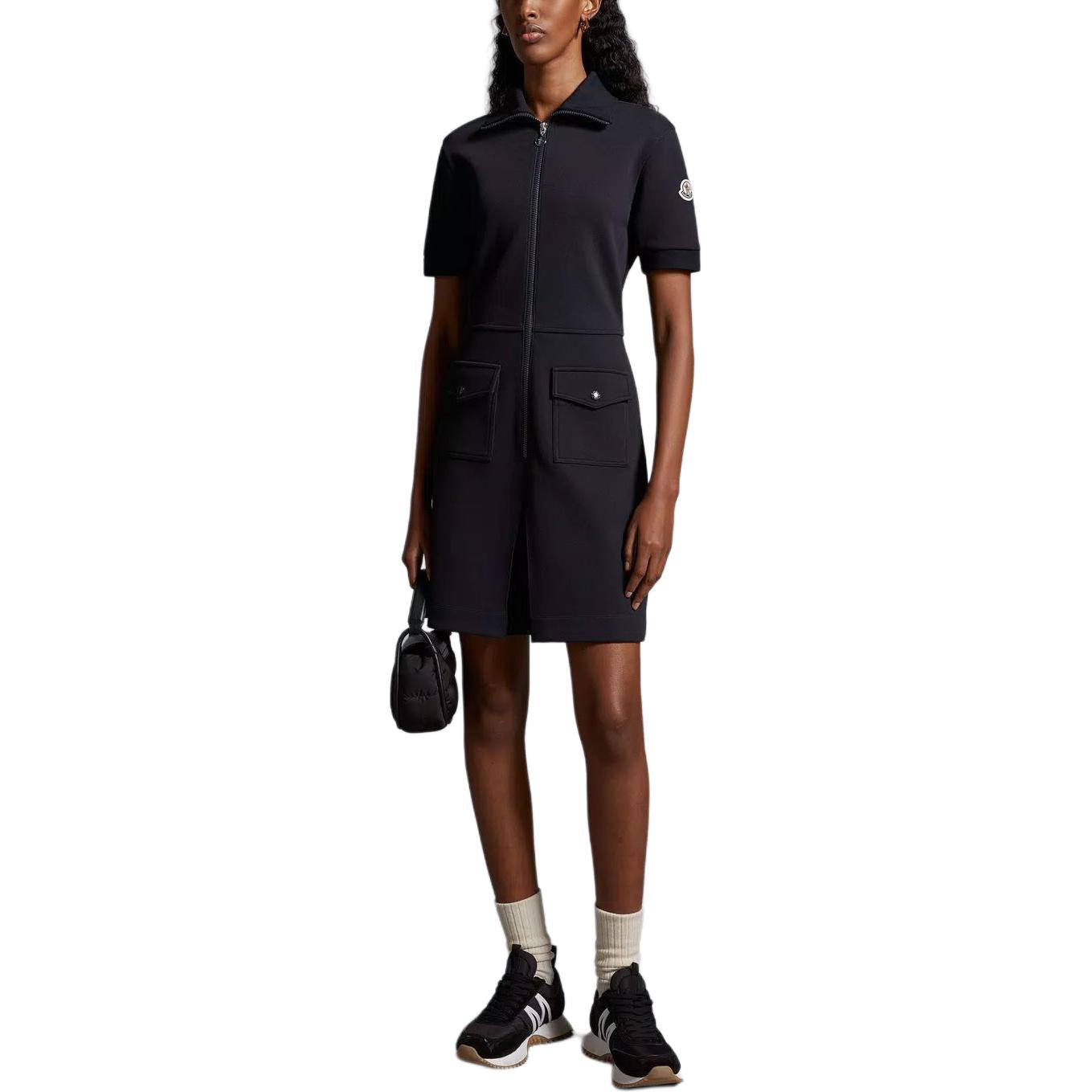 Lookbook (Women) Moncler  Minimalist Blue Short Sleeve Zip-Up Short Dress J10938I00011899V9778