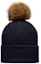 Lookbook (Women) Moncler Navy Blue Embroidered Beanie Wool Cashmere Blend. I20983B00019M1213750
