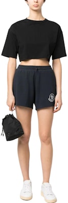 (Women) Moncler Navy Blue Solid Drawstring Printed Shorts SS23 Collection. I10938H0002089A0X Lookbook (Women) Moncler Navy Blue Solid Drawstring Printed Shorts SS23 Collection. I10938H0002089A0X