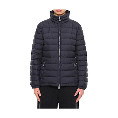 (Women) Moncler Navy Blue Solid Zip-Up Puffer Jacket Long Sleeve 1A0003754A81778