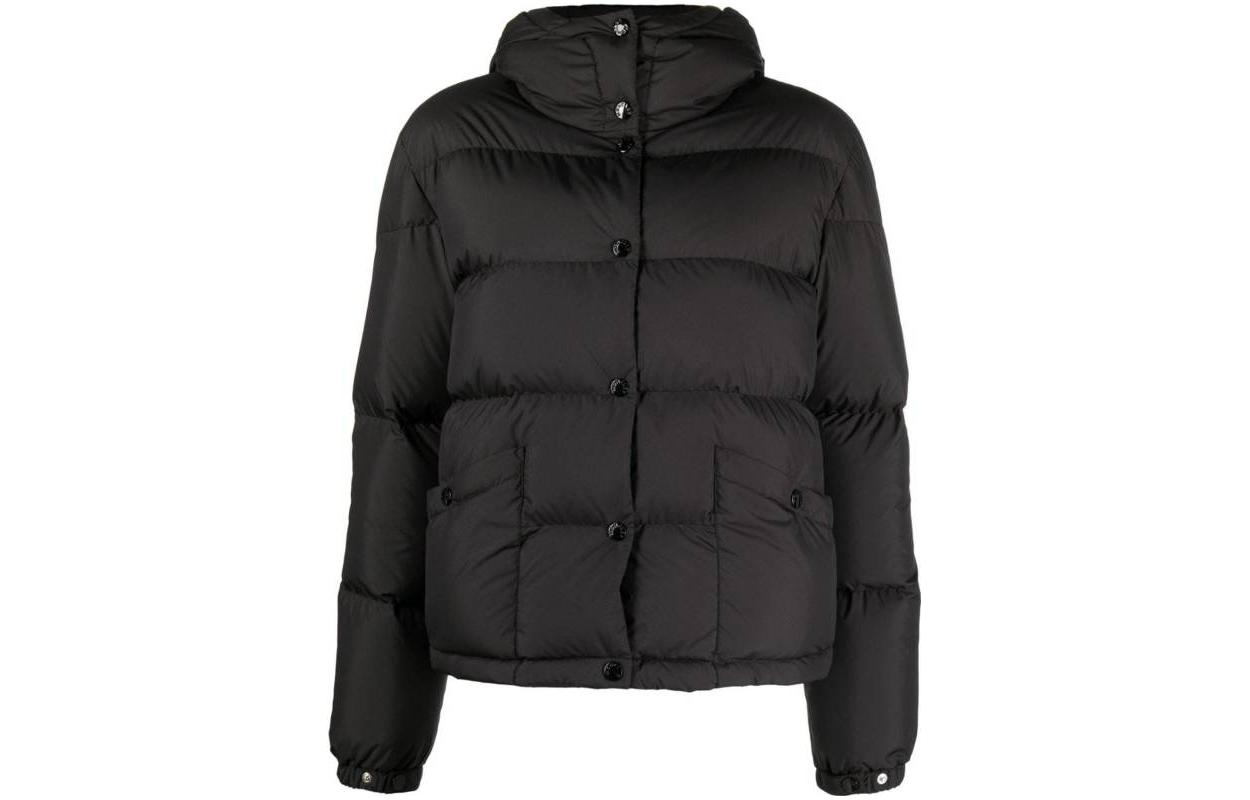 (Women) Moncler  Oversized Hooded Black Down Jacket Long-Sleeve I20931A0004554A81999