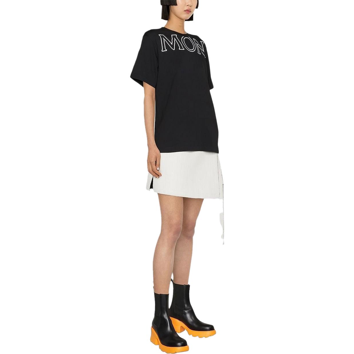 Shop (Women) Moncler  Oversized Letter Print Crew Neck T-Shirt Short Sleeve. H20938C00022829HP999