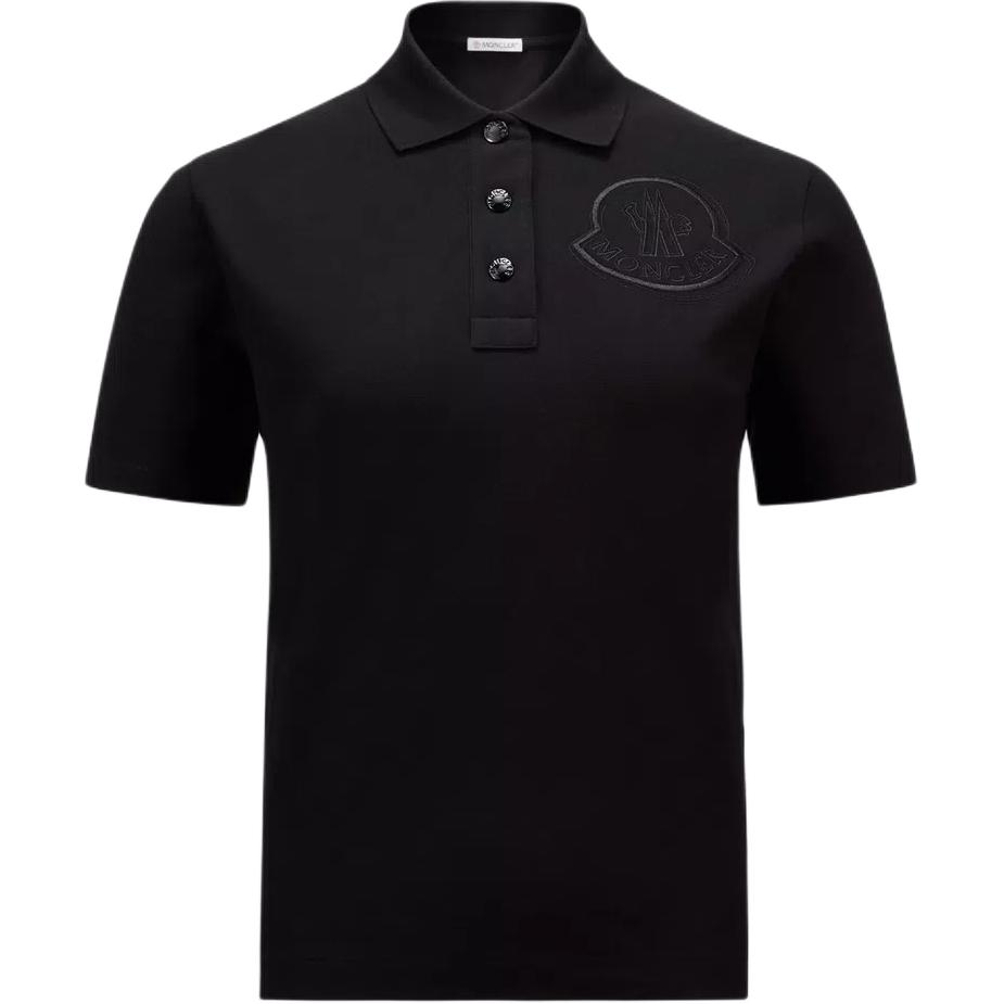 Buy (W) Moncler 黑色寬鬆版大Logo短袖POLO衫。 J20938A0000584720999