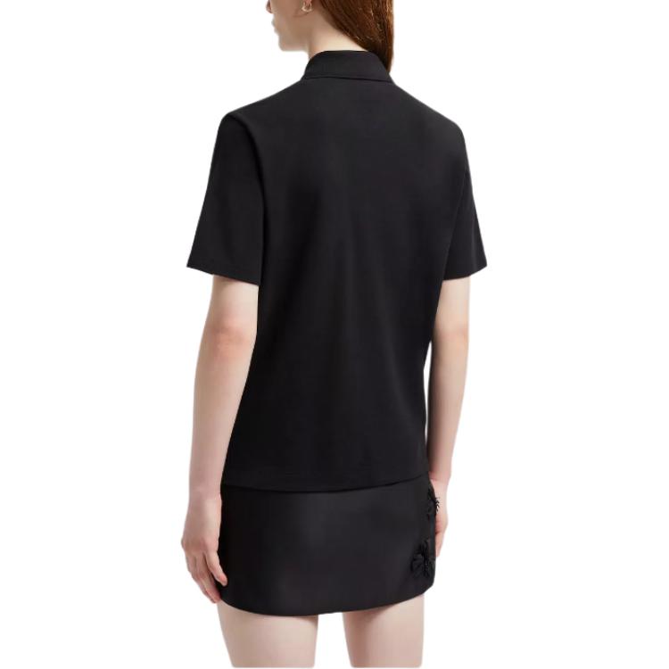 Shop (W) Moncler 黑色寬鬆版大Logo短袖POLO衫。 J20938A0000584720999