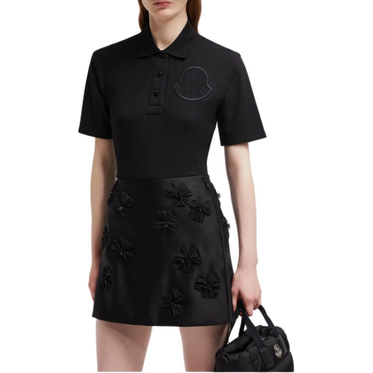 Purchase (W) Moncler 黑色寬鬆版大Logo短袖POLO衫。 J20938A0000584720999