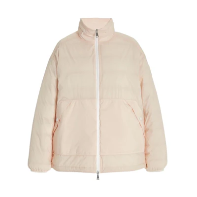 (Women) Moncler Pink Down Jacket with Logo Print and Dual Zip Closure. G10931A53L1053333529