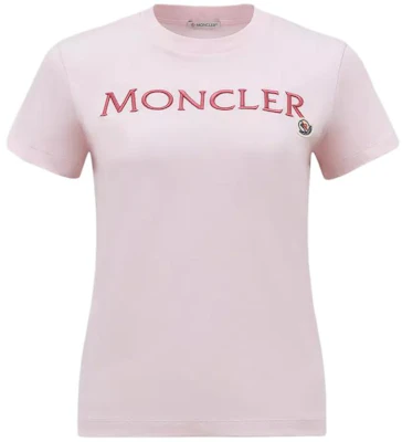 (W) Camiseta Ajustada Rosa de Manga Corta con Logo Bordado Moncler. J10938C00006829HP50B Order (W) Camiseta Ajustada Rosa de Manga Corta con Logo Bordado Moncler. J10938C00006829HP50B