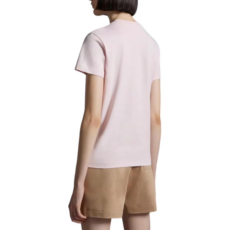 Purchase (W) Camiseta Ajustada Rosa de Manga Corta con Logo Bordado Moncler. J10938C00006829HP50B