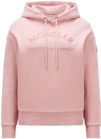 (Women) Moncler Pink Hoodie with Letter Print and Long Sleeves. I20938G00055899U5501 (Women) Moncler Pink Hoodie with Letter Print and Long Sleeves. I20938G00055899U5501