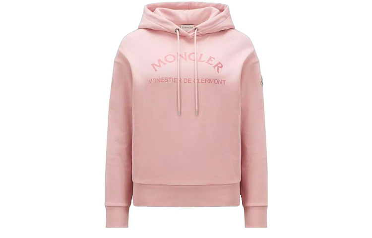 Order (Women) Moncler  Pink Hoodie with Letter Print and Long Sleeves. I20938G00055899U5501