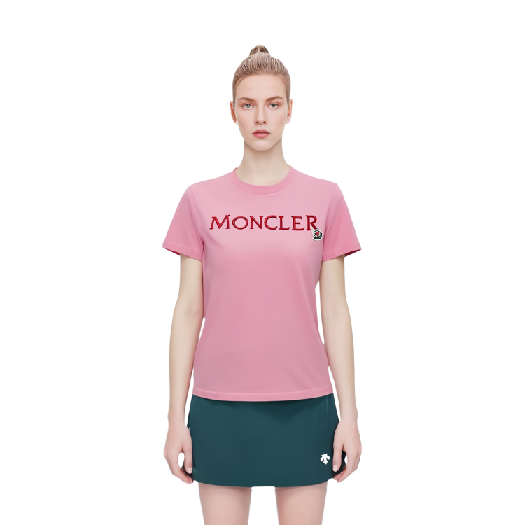 Sizing (W) Moncler Kaos Crewneck Logo Bordir Pink SS23. I10938C00009829HP52A