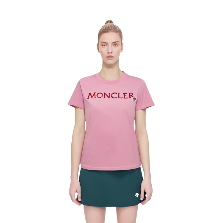 Cheap (W) Moncler Kaos Crewneck Logo Bordir Pink SS23. I10938C00009829HP52A
