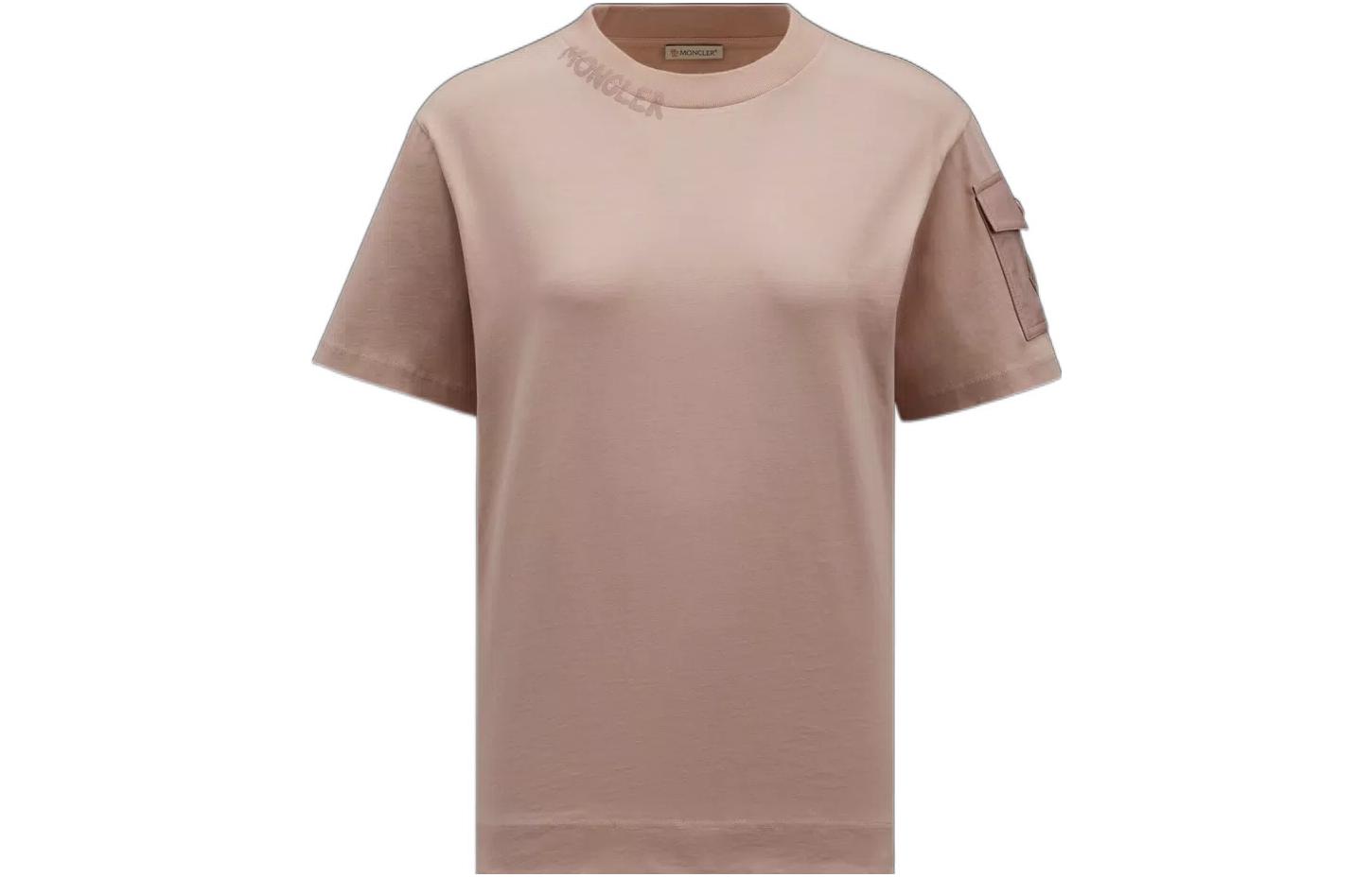 (Women) Moncler  Pink Pocket Crewneck Pullover T-Shirt SS22. H20938C00003829HP51A