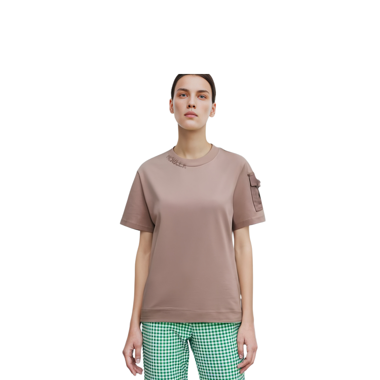 (Women) Moncler  Pink Pocket Crewneck Pullover T-Shirt SS22. H20938C00003829HP51A 圖 6