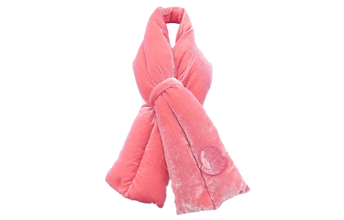 (Women) Moncler  Pink Scarf with Logo Patch. D20930042500 549SF