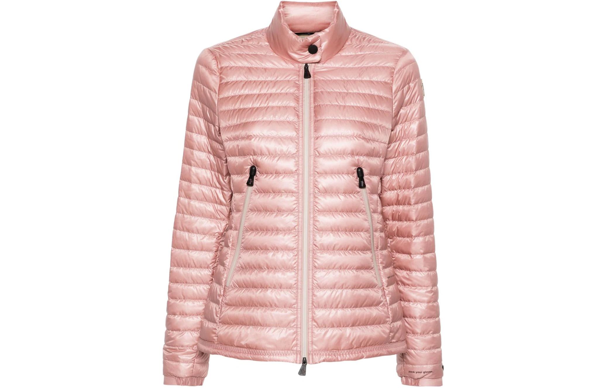 (Women) Moncler  Pink Slim Fit Puffer Jacket with Zip and Stand Collar. J10981A00013539YL53A