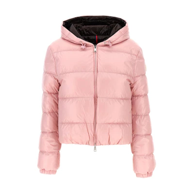(Women) Moncler Pink Zip-Up Hoodie Long-Sleeve Down Jacket. J20931A000835963V523