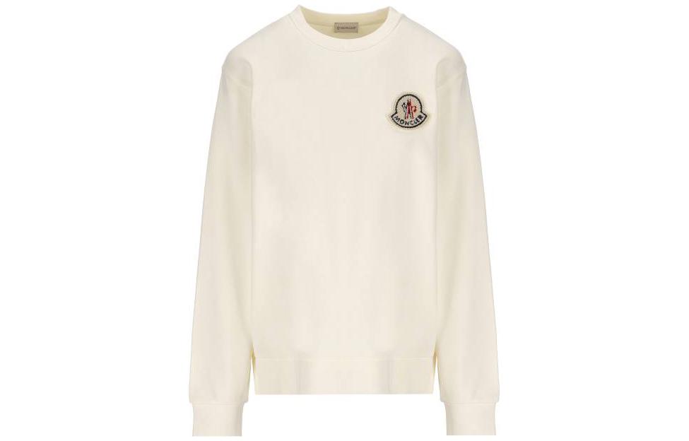 (Women) Moncler  Plain Crewneck Pullover Long Sleeve Sweater Off-White. 8G00027899TR034