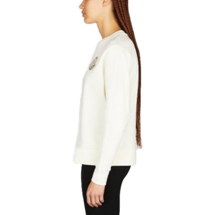 Purchase (W) 몽클레어 플레인 크루넥 풀오버 긴팔 스웨터 오프 화이트. 8G00027899TR034