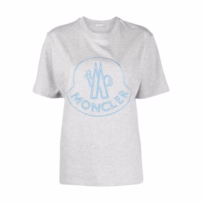 (Women) Moncler Plain Logo Embroidered Crewneck Short-Sleeve T-Shirt I10938C00014829HP984