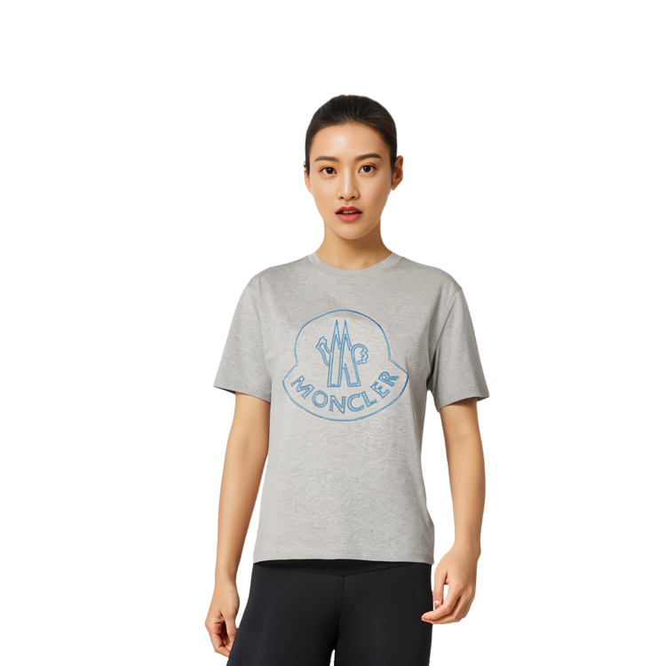 (Women) Moncler  Plain Logo Embroidered Crewneck Short-Sleeve T-Shirt I10938C00014829HP984 圖 3