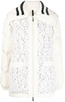 (Women) Moncler Polka Dot Collar Long Sleeve Zip Jacket White. I20931A00059596W9F09 (Women) Moncler Polka Dot Collar Long Sleeve Zip Jacket White. I20931A00059596W9F09