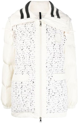 (Women) Moncler Polka Dot Collar Long Sleeve Zip Jacket White. I20931A00059596W9F09 Order (Women) Moncler Polka Dot Collar Long Sleeve Zip Jacket White. I20931A00059596W9F09