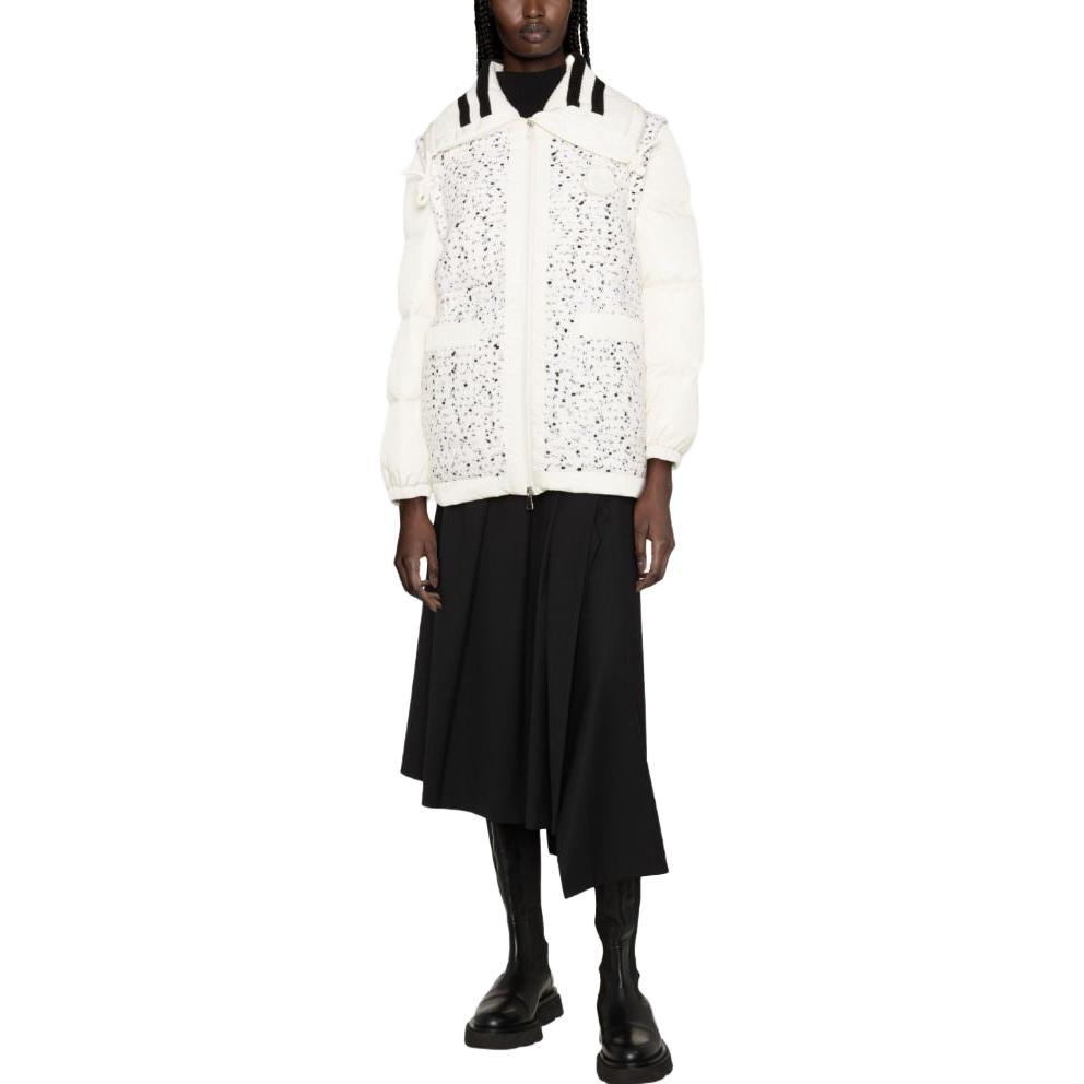 Lookbook (Women) Moncler  Polka Dot Collar Long Sleeve Zip Jacket White. I20931A00059596W9F09